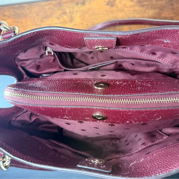 Kate Spade Burgundy and Cream Floral Shoulder Bag - Picture 4 of 5